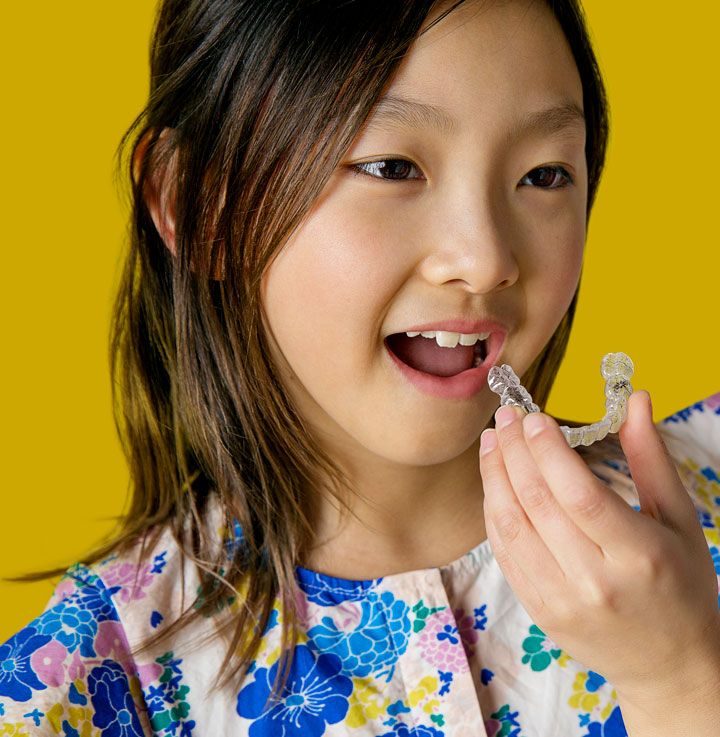 Girl with Invisalign